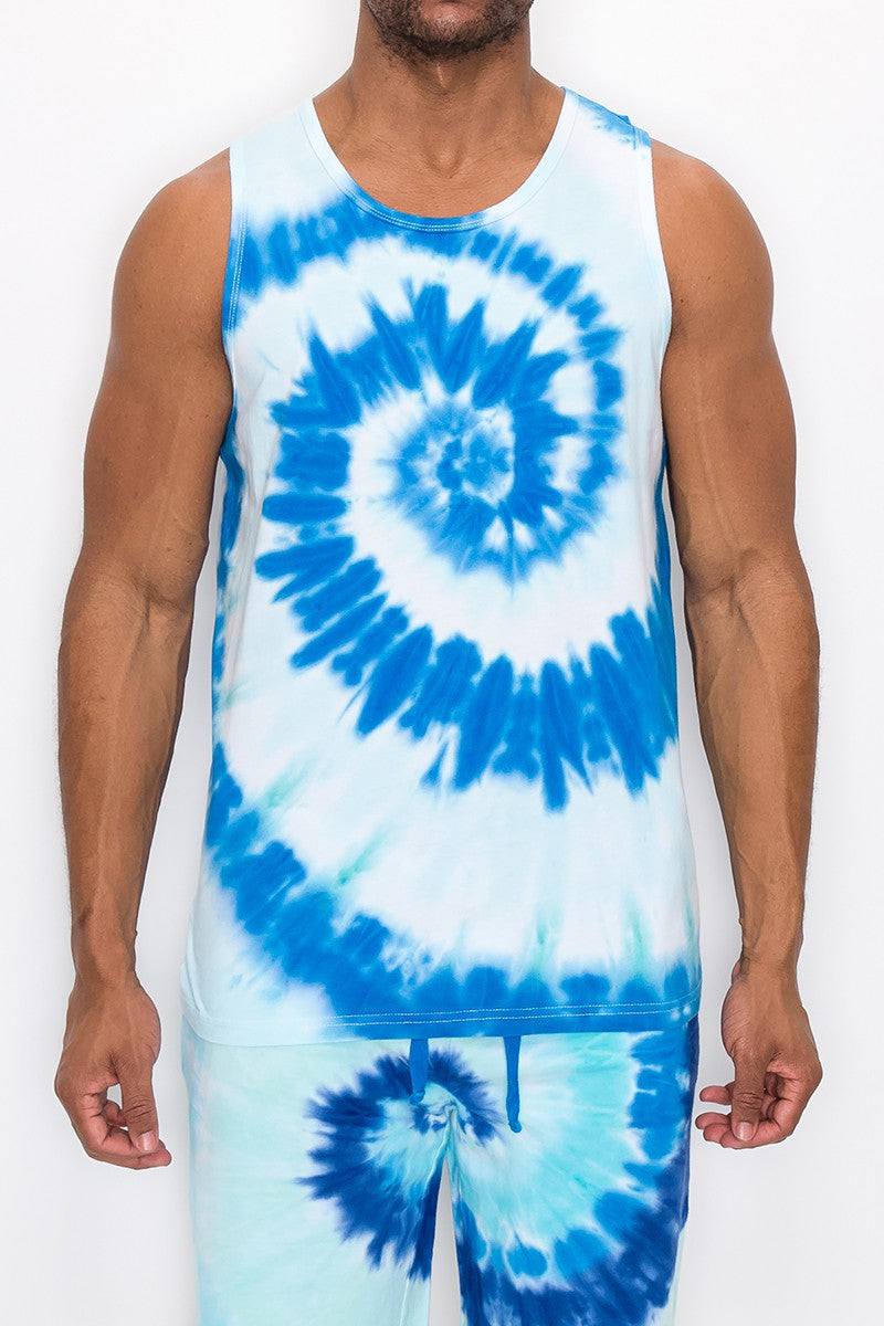 Men's Tie Dye A-shirt Undershirt Tank Top, Size Medium 