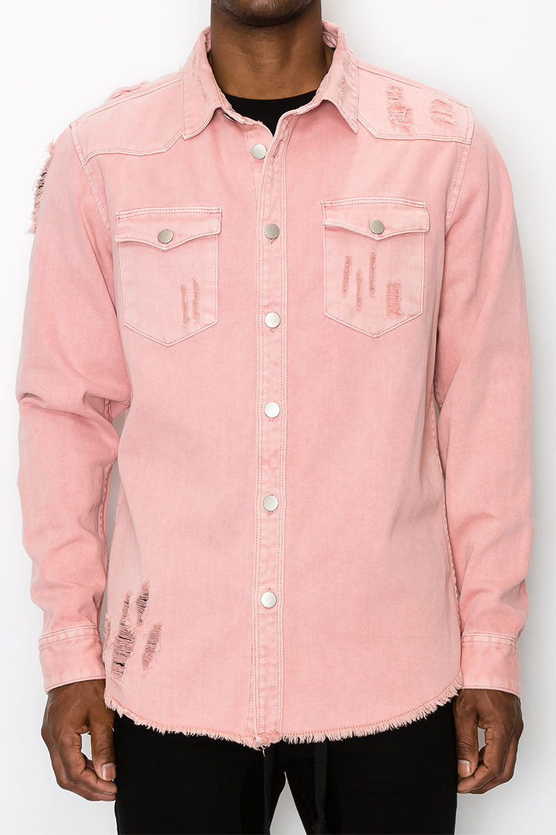 Ripped Denim Overshirt