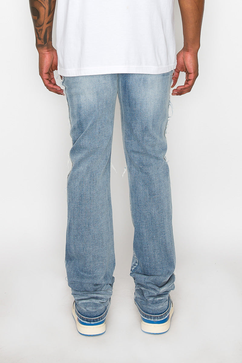 Stacked Fit Raw Edge Denim Jeans – VICTORIOUSUSA