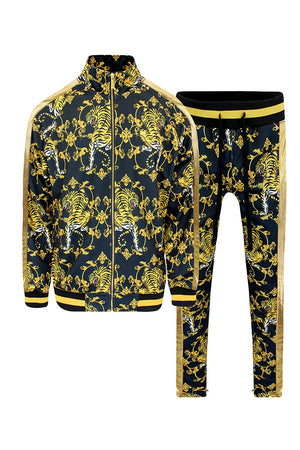 Tracksuit black outlet and gold