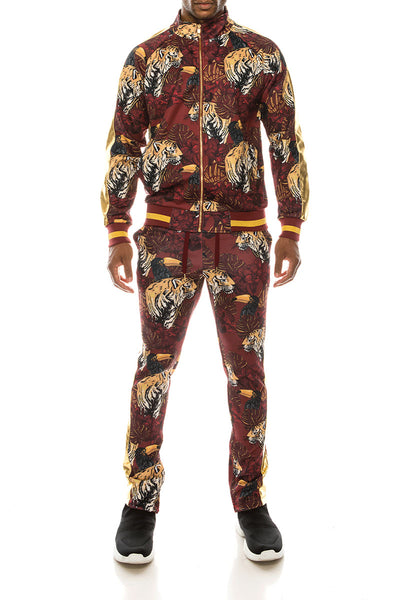 Jungle Tiger Track Suit - Burgundy – VICTORIOUSUSA