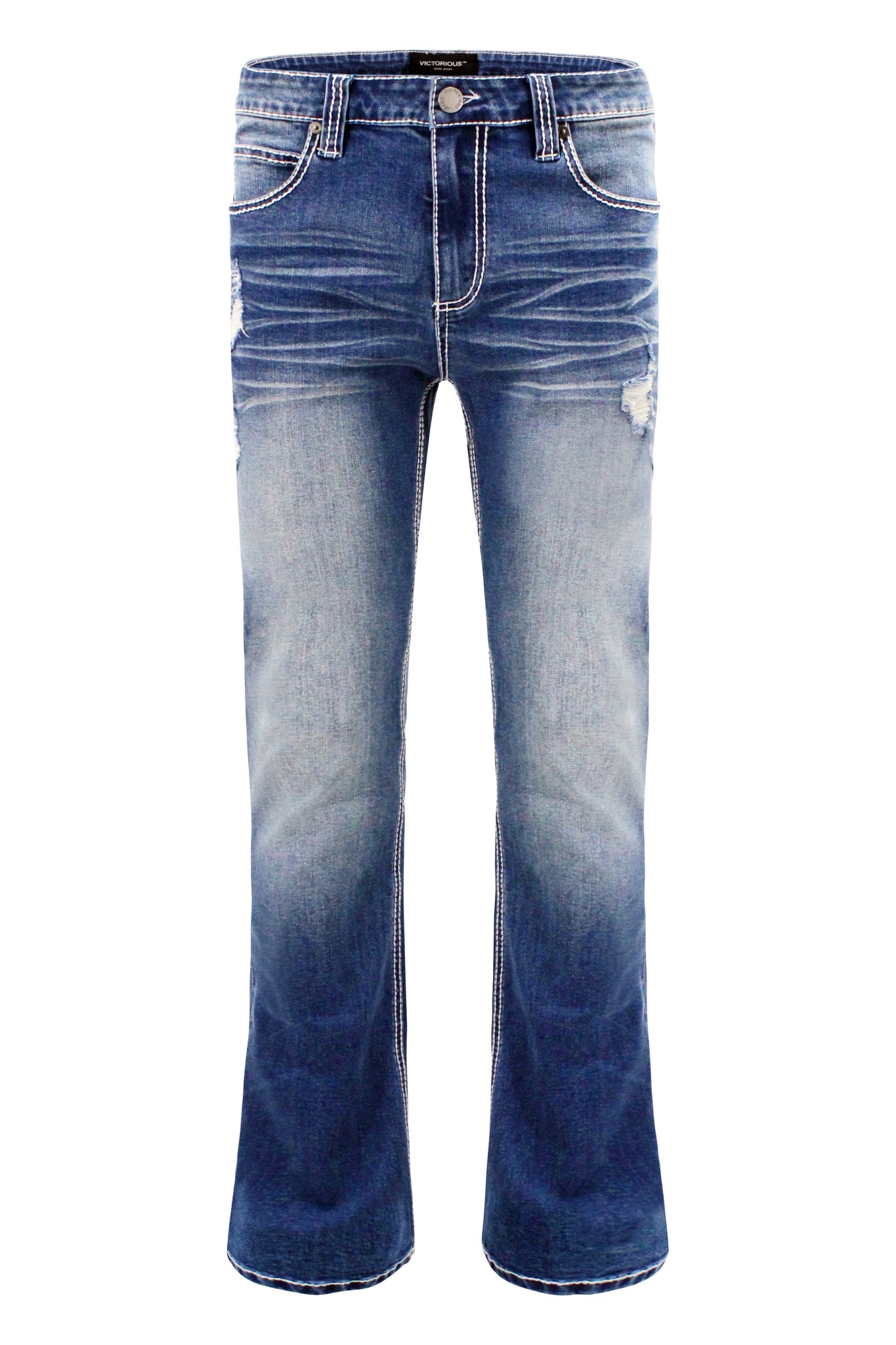 Bootcut Cross Embroidery Denim Jeans