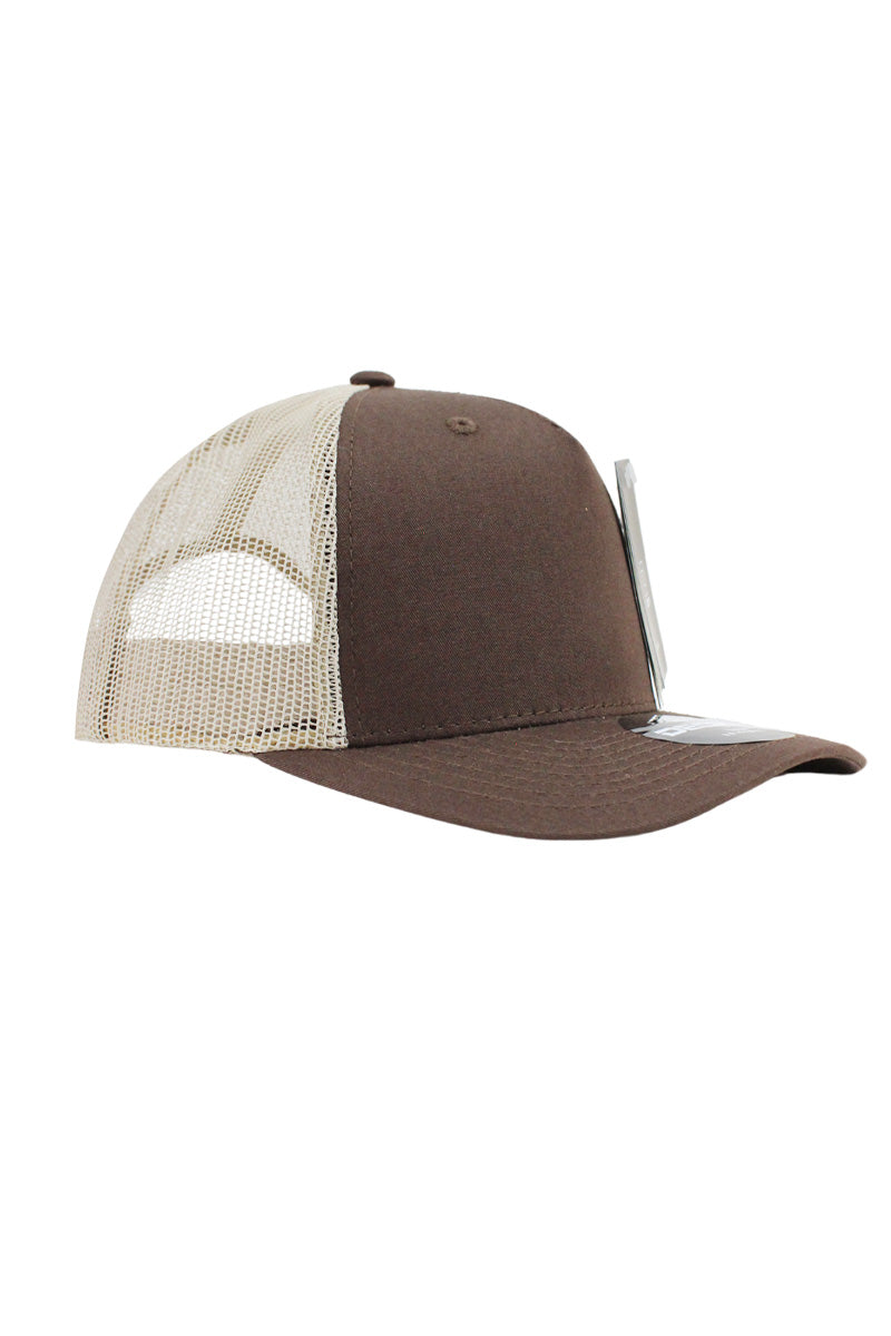 5 Panel Trucker Hat - Brown / Khaki