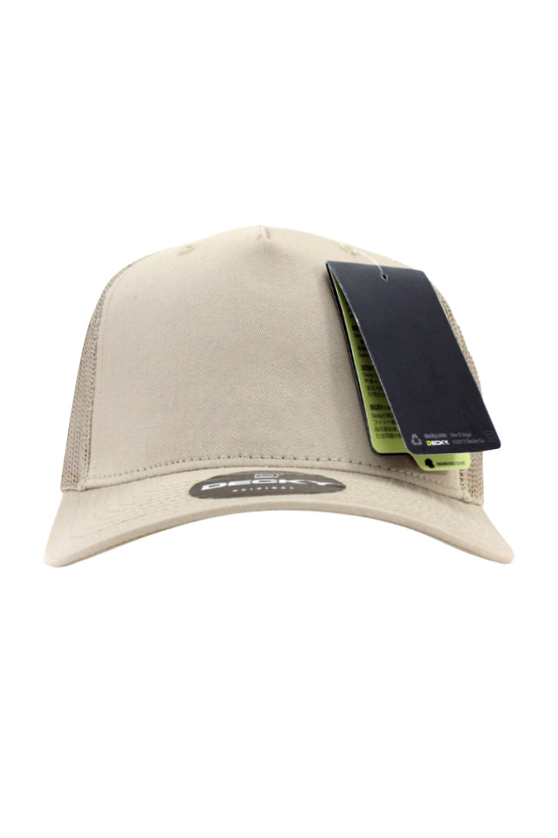 5 Panel Trucker Hat - Khaki