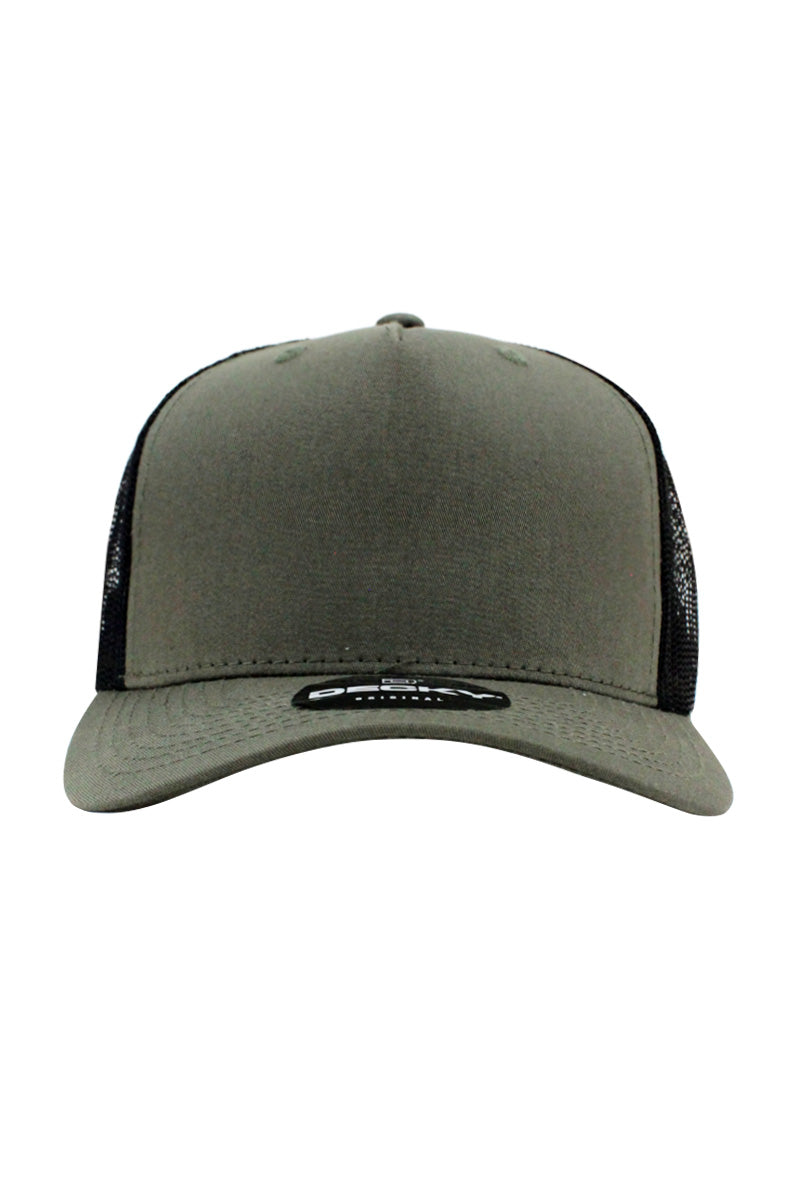 5 Panel Trucker Hat - Olive / Black