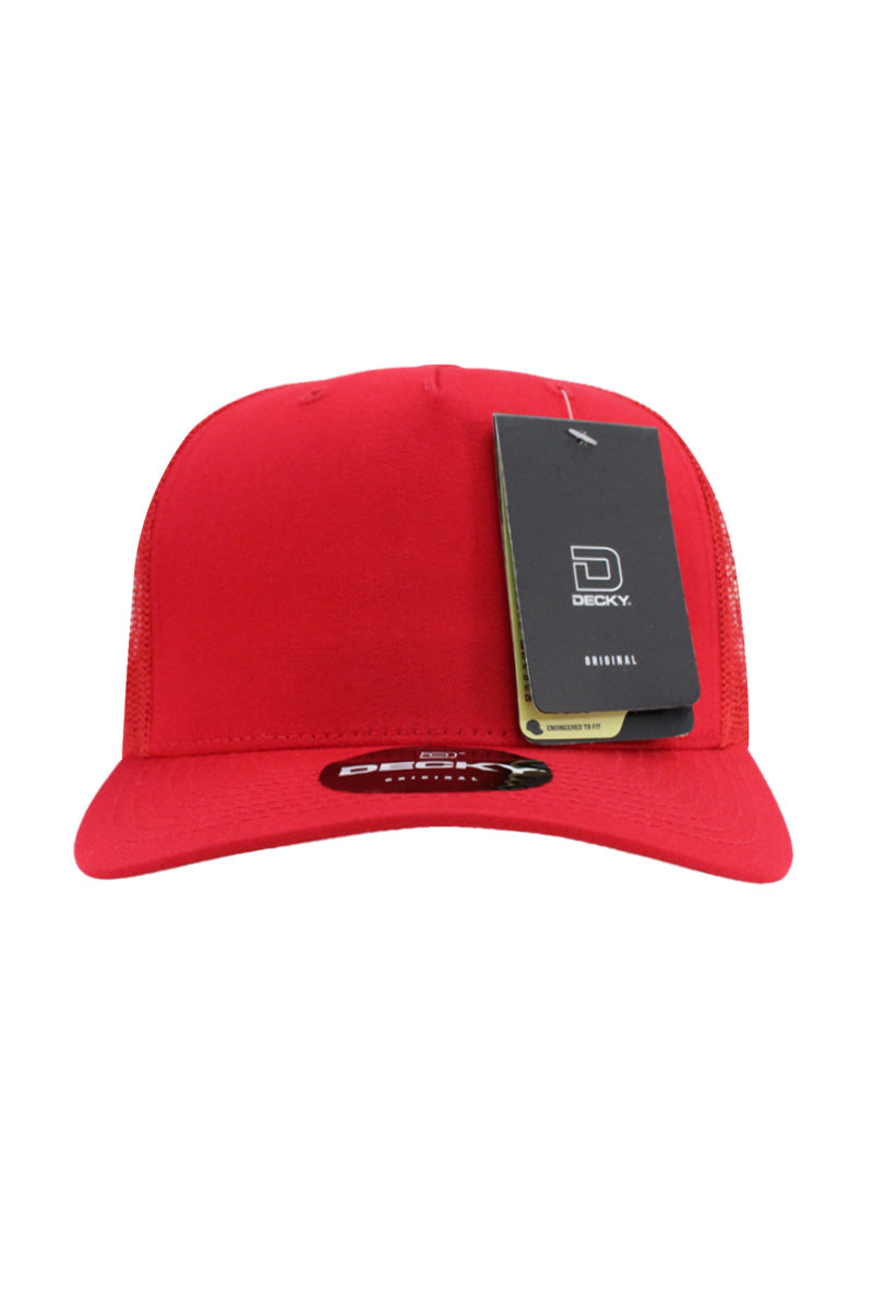 5 Panel Trucker Hat - Red