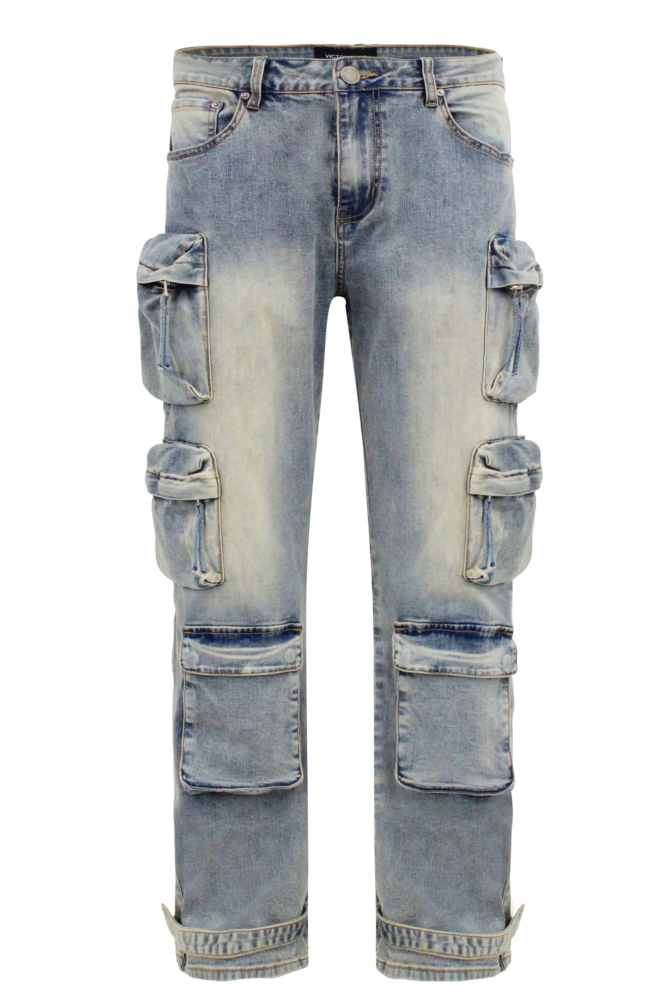 Baggy Fit Multi-Pocket Cargo Denim Jeans