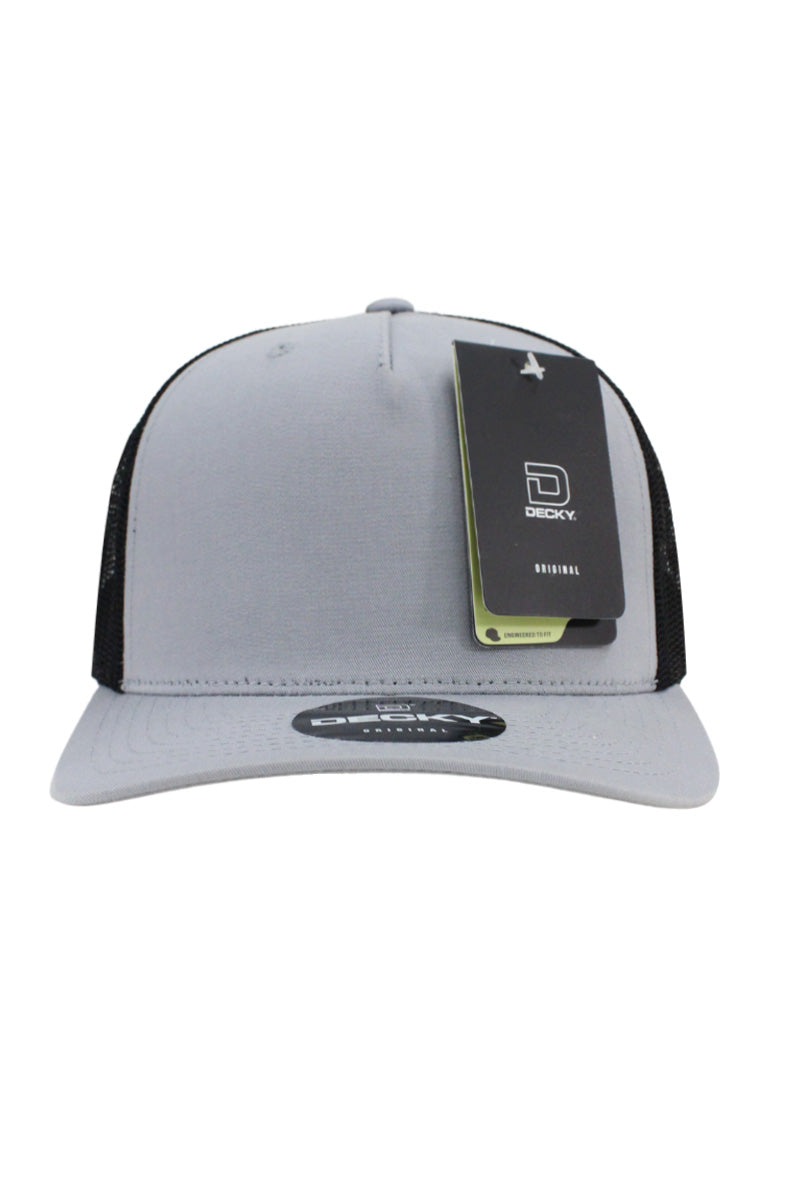 5 Panel Trucker Hat - Gray / Black