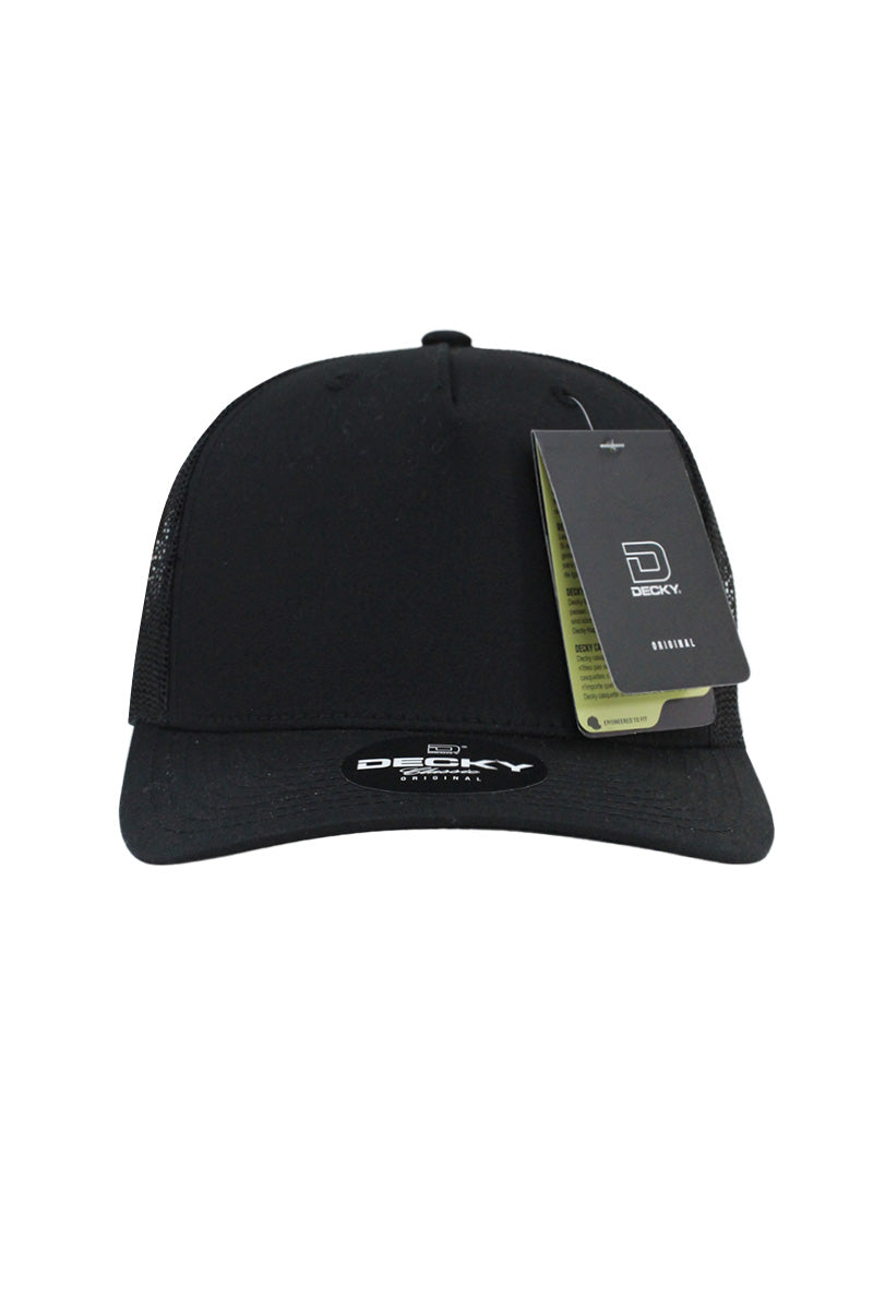 5 Panel Trucker Hat - Black