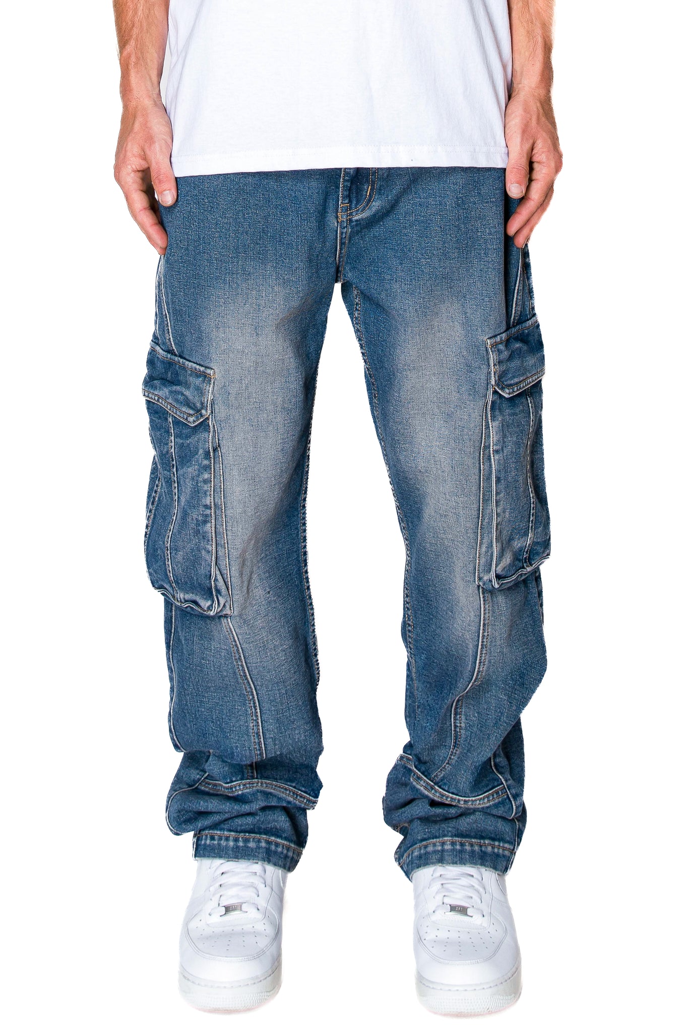 Baggy Fit Cargo Denim Jeans