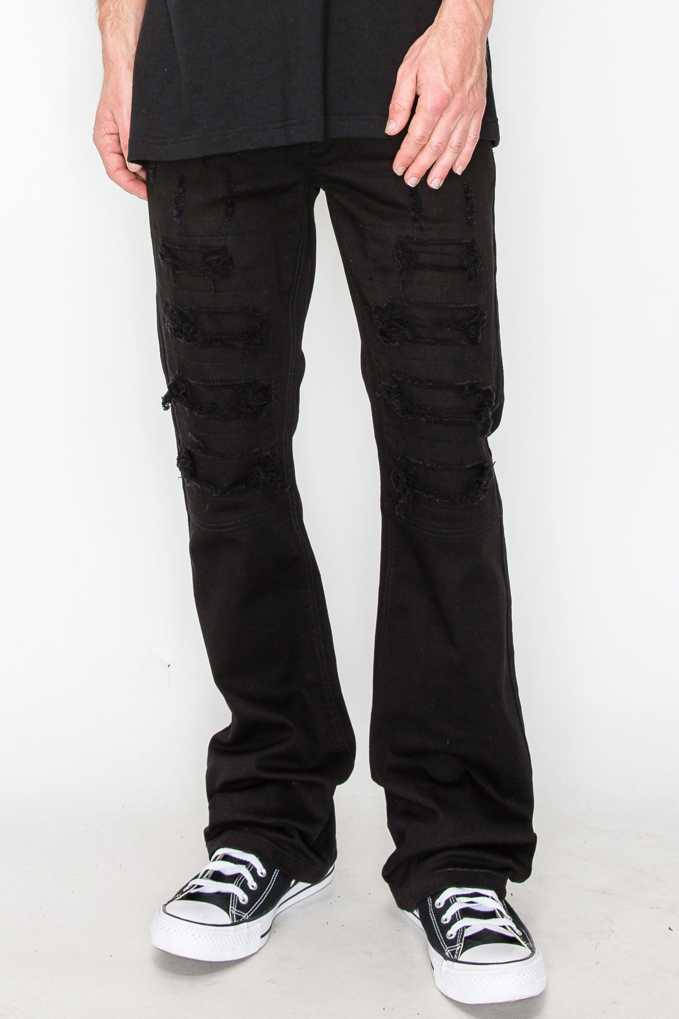 Bootcut Rip & Repair Colored Jeans