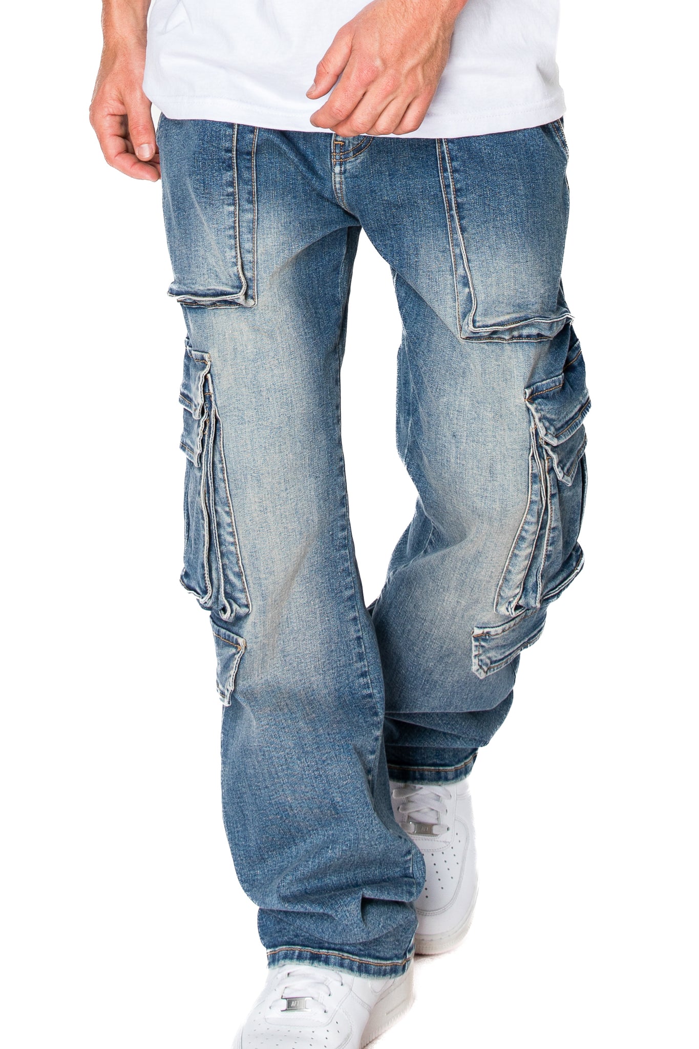 Multi Cargo Pockets Denim Jeans