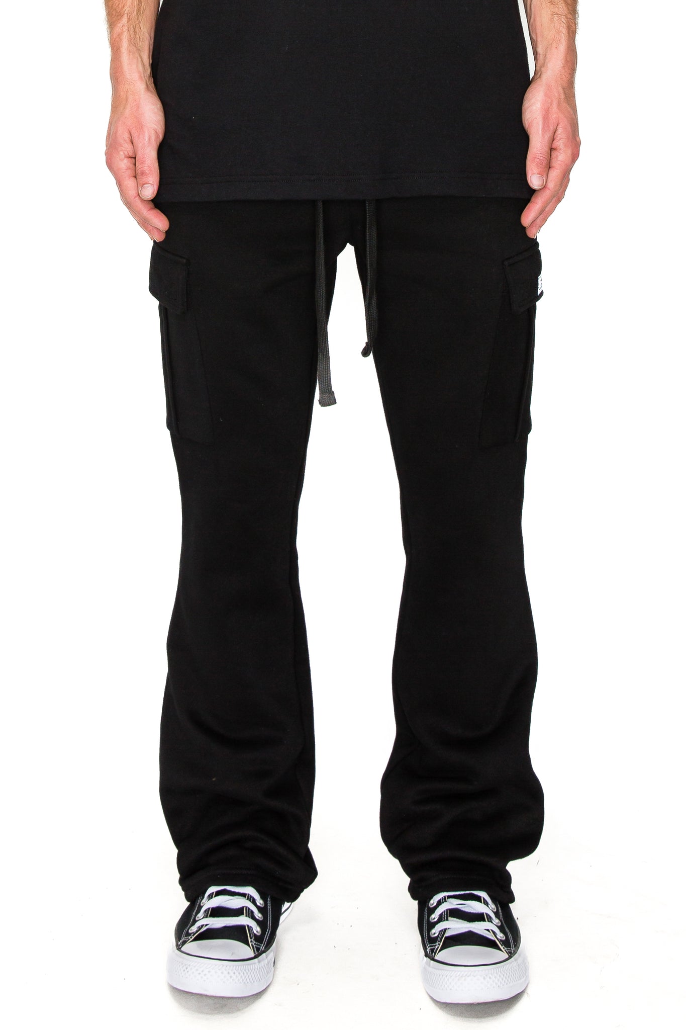 Flared Cargo Fleece Pants