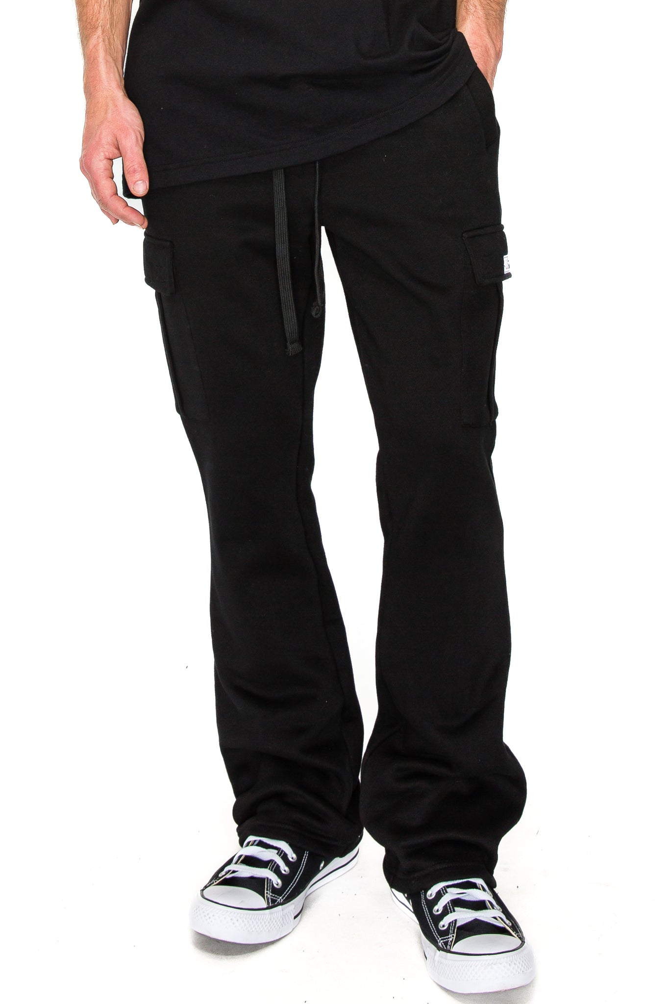 Flared Cargo Fleece Pants