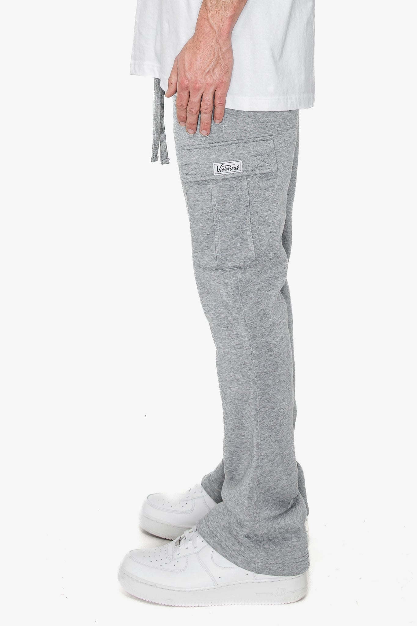 Flared Cargo Fleece Pants