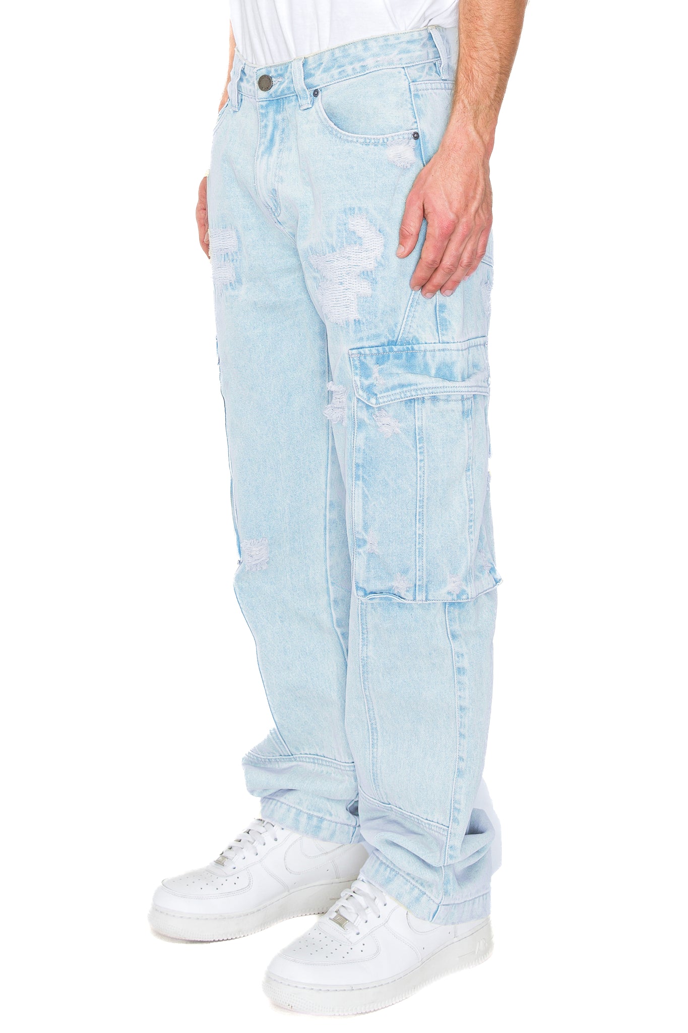 Baggy Fit Cargo Denim Jeans