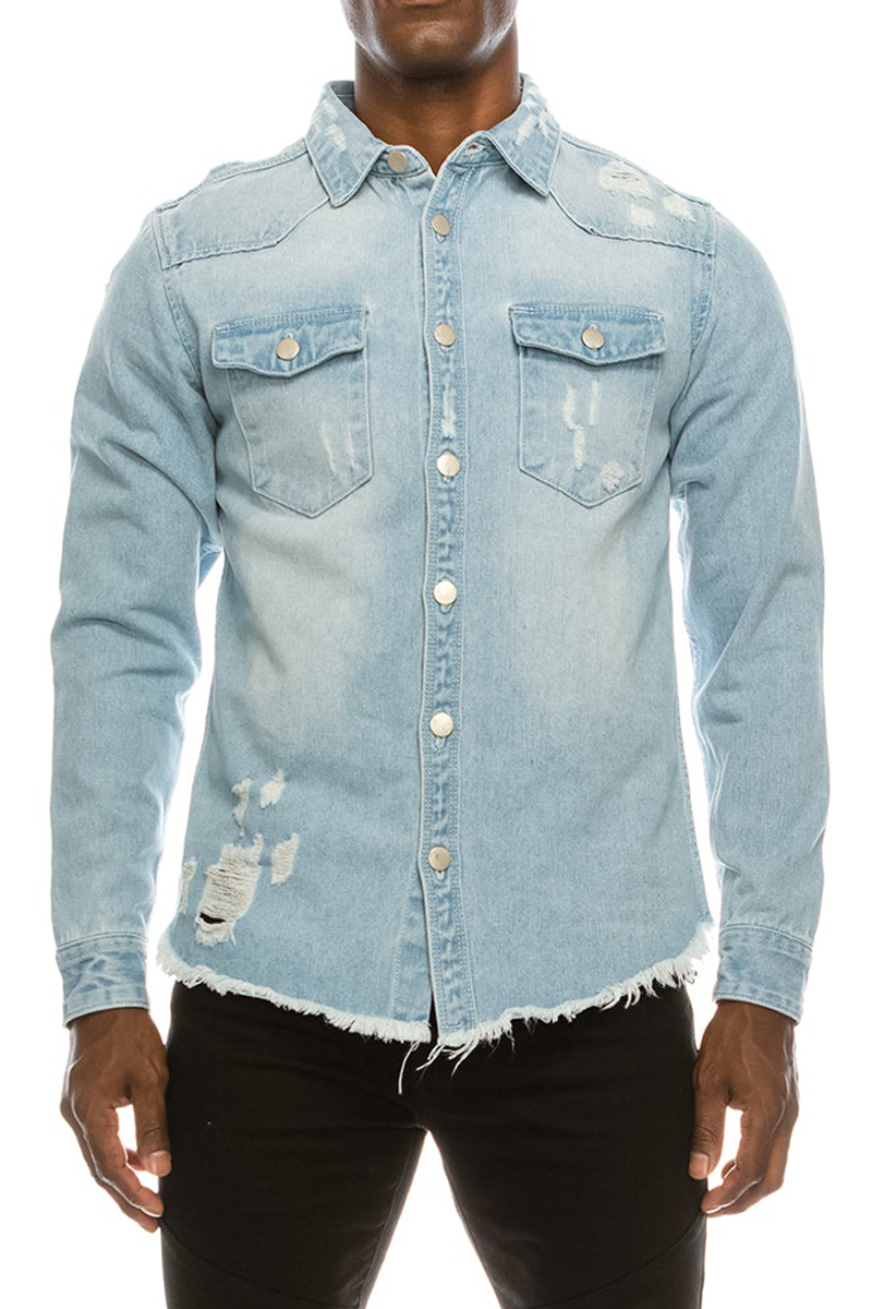 Ripped Denim Overshirt