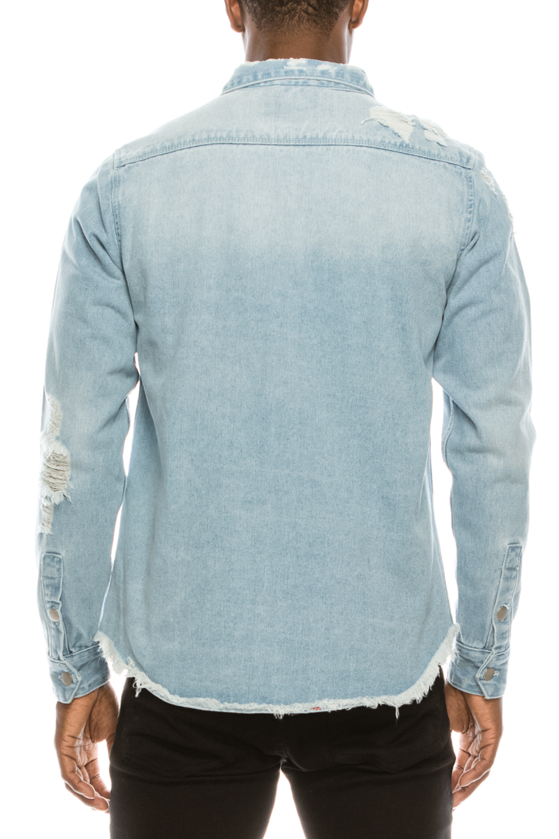 Ripped Denim Overshirt