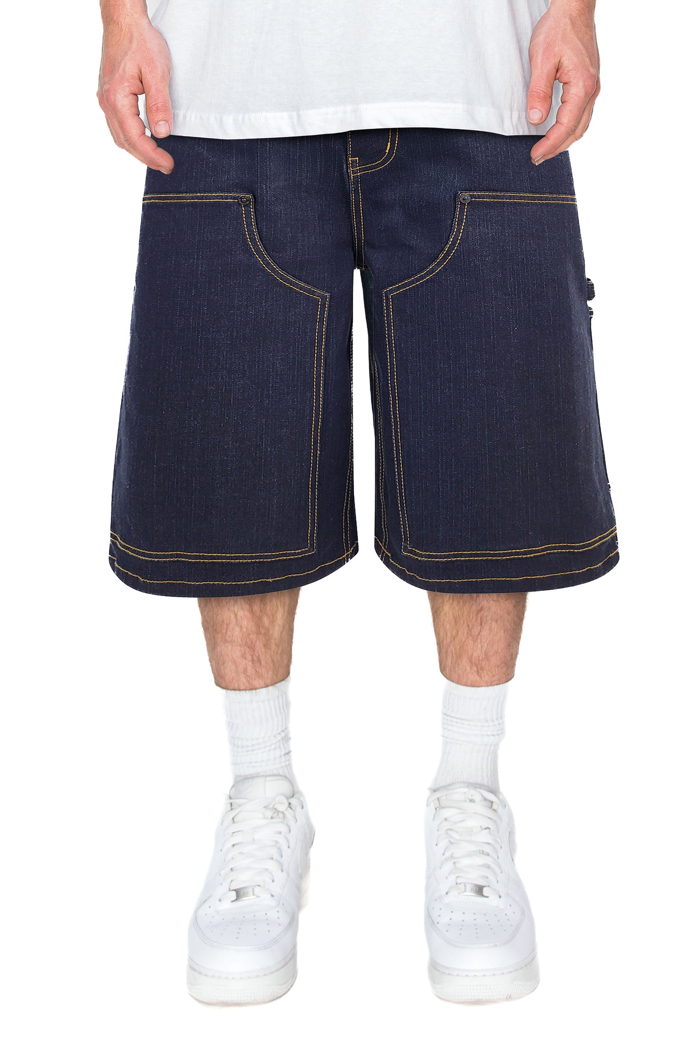 Baggy Fit Carpenter Raw Denim Shorts