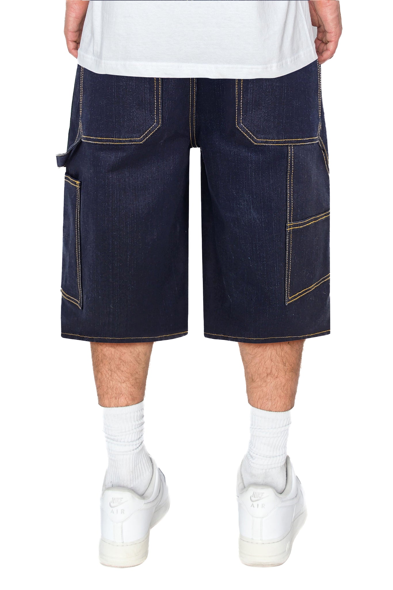 Baggy Fit Carpenter Raw Denim Shorts