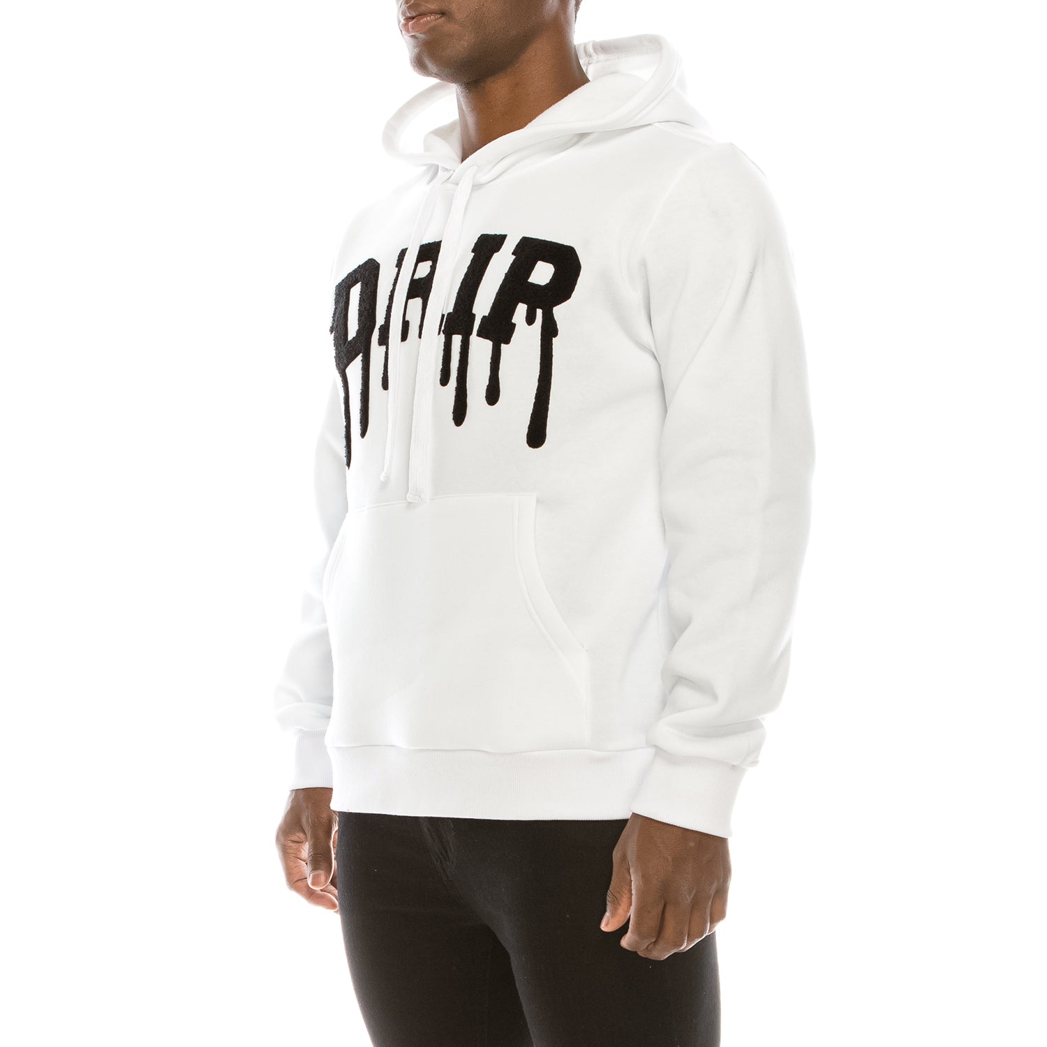 DRIP CHENILLE PATCH FLEECE PULLOVER - WHITE