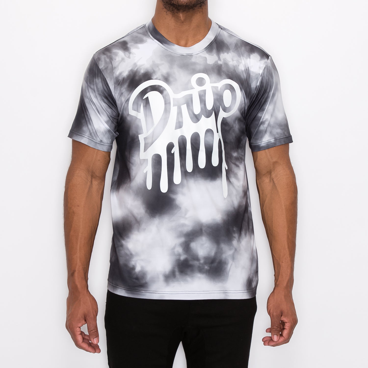 TIE DYE DRIP T-SHIRTS - BLACK SESAME